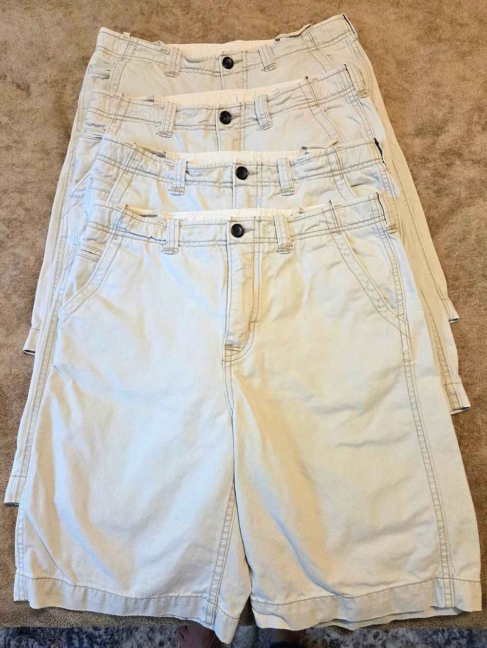 Vtg Gap Kids Boy's Shorts Size 16 Husky Tan Khaki Lot 4 Adjustable Waist Chino